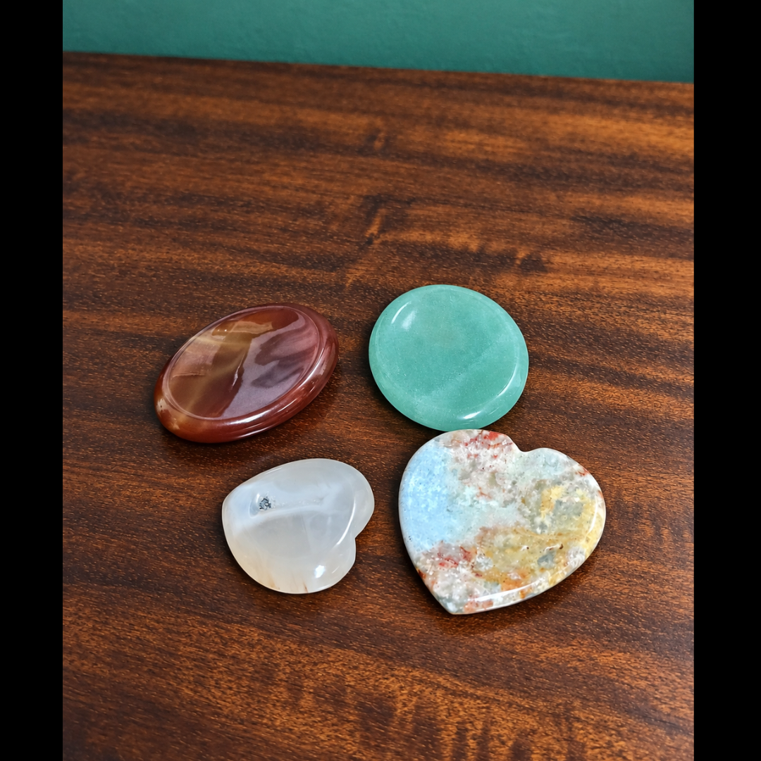 Carved Crystal Fidget Stones by Gaia Soul