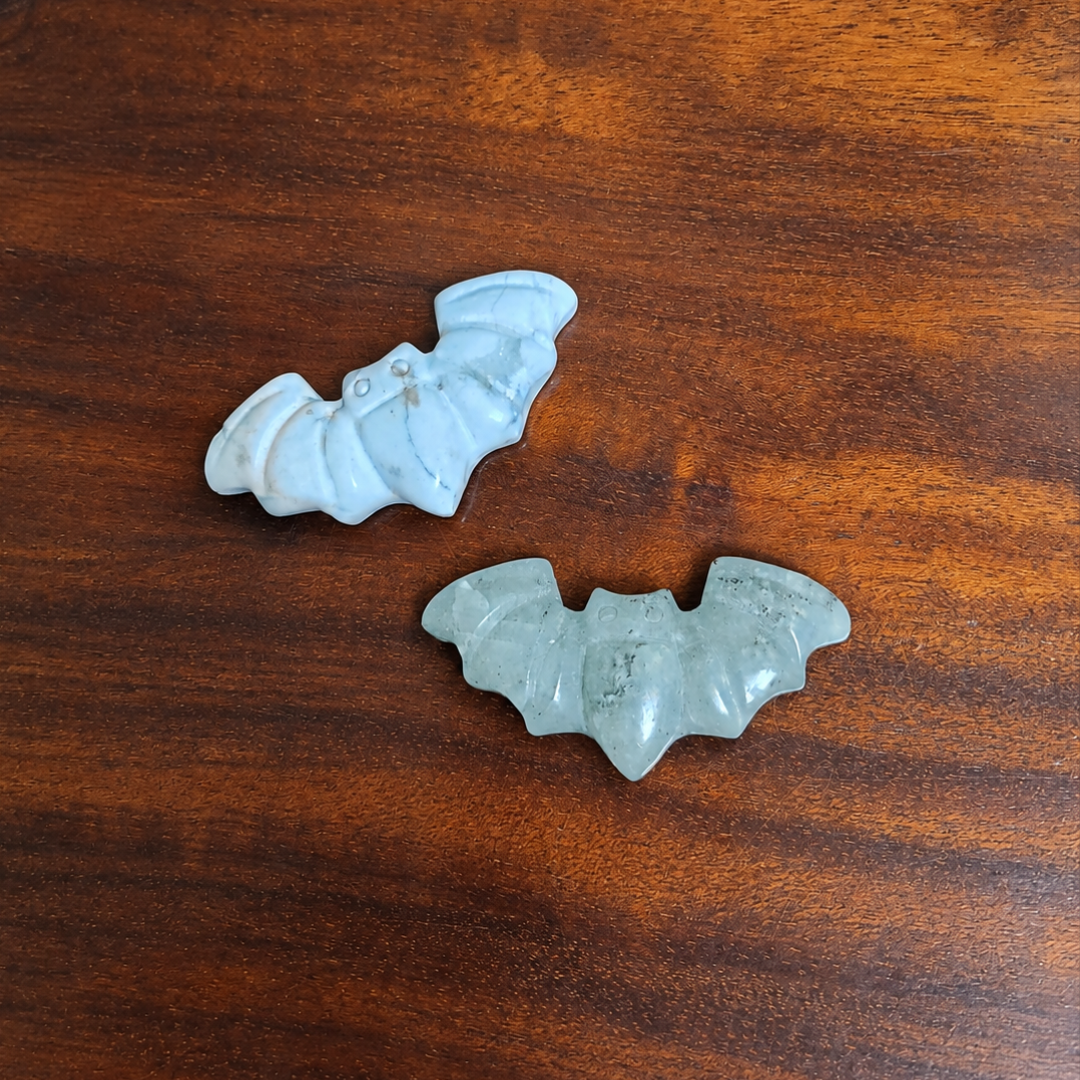 Small Carved Crystal Bats by Gaia Soul