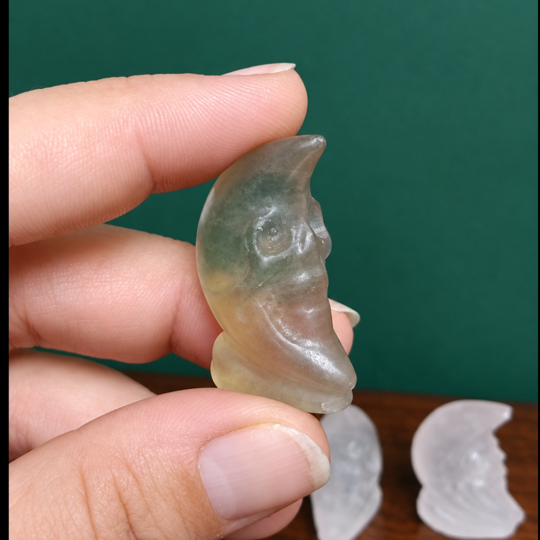 Small Carved moon crystals by Gaia Soul