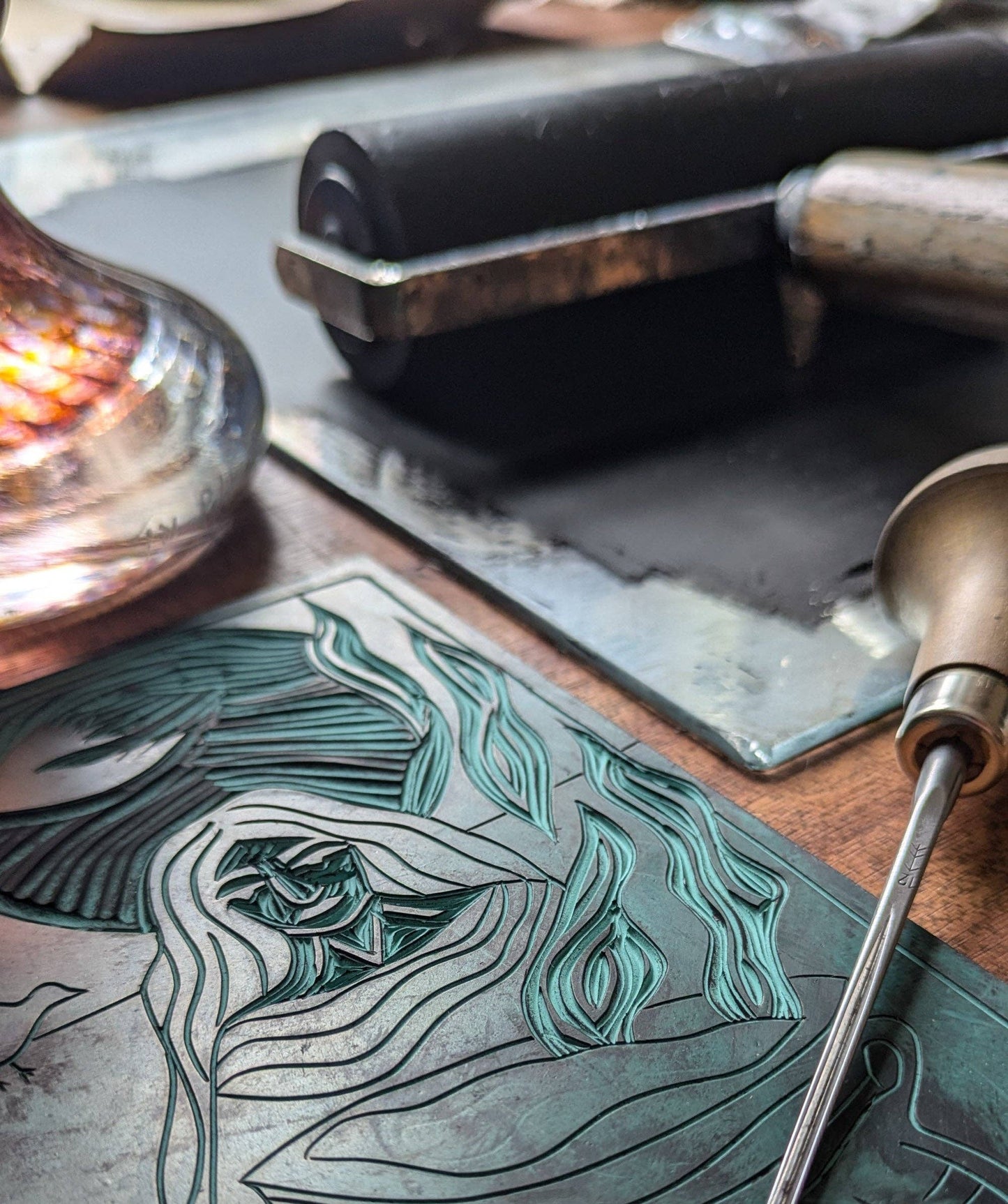 CERRIDWEN ORACLE ALTAR CARD | Handmade linocut design