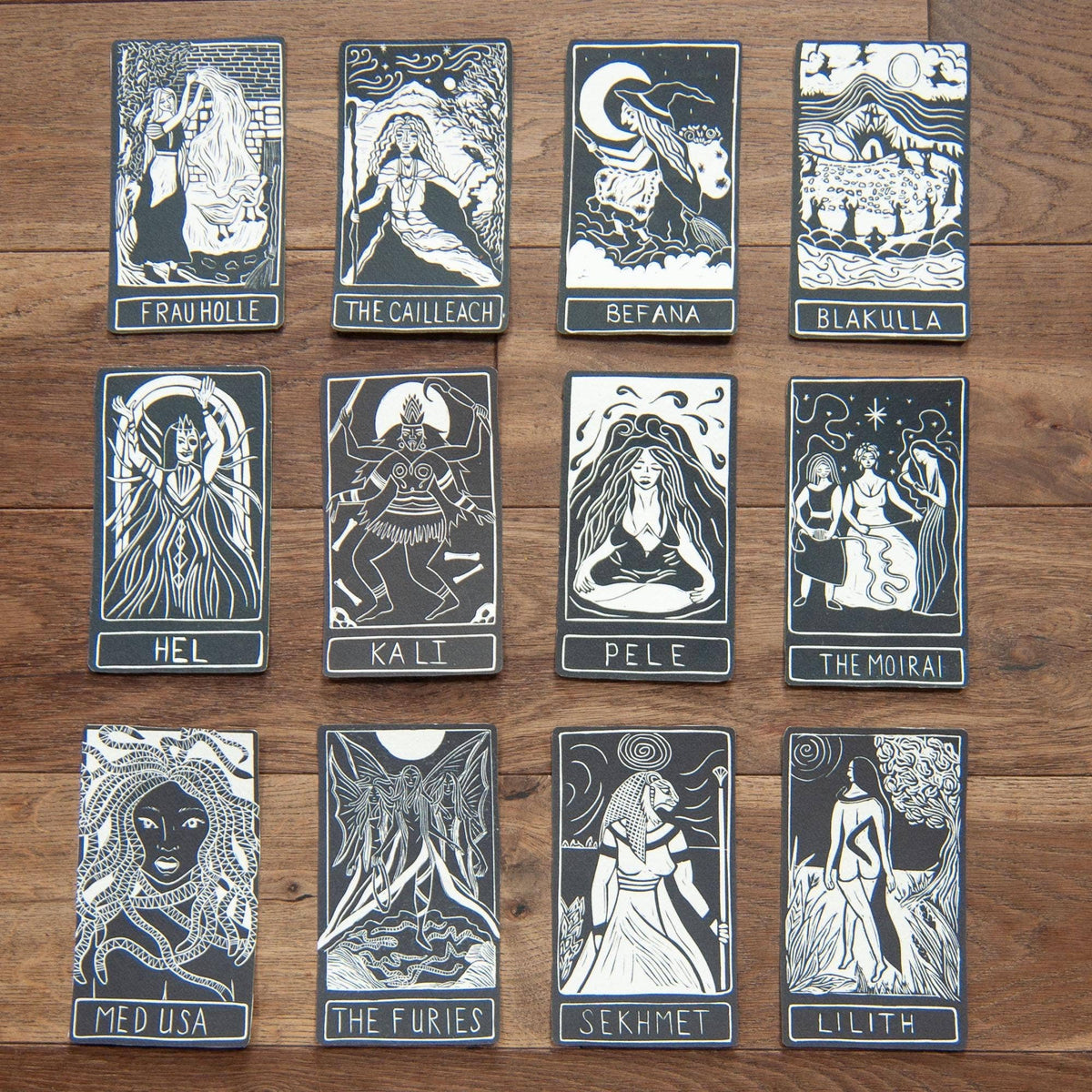 SEKHMET ORACLE ALTAR CARD | Linocut design