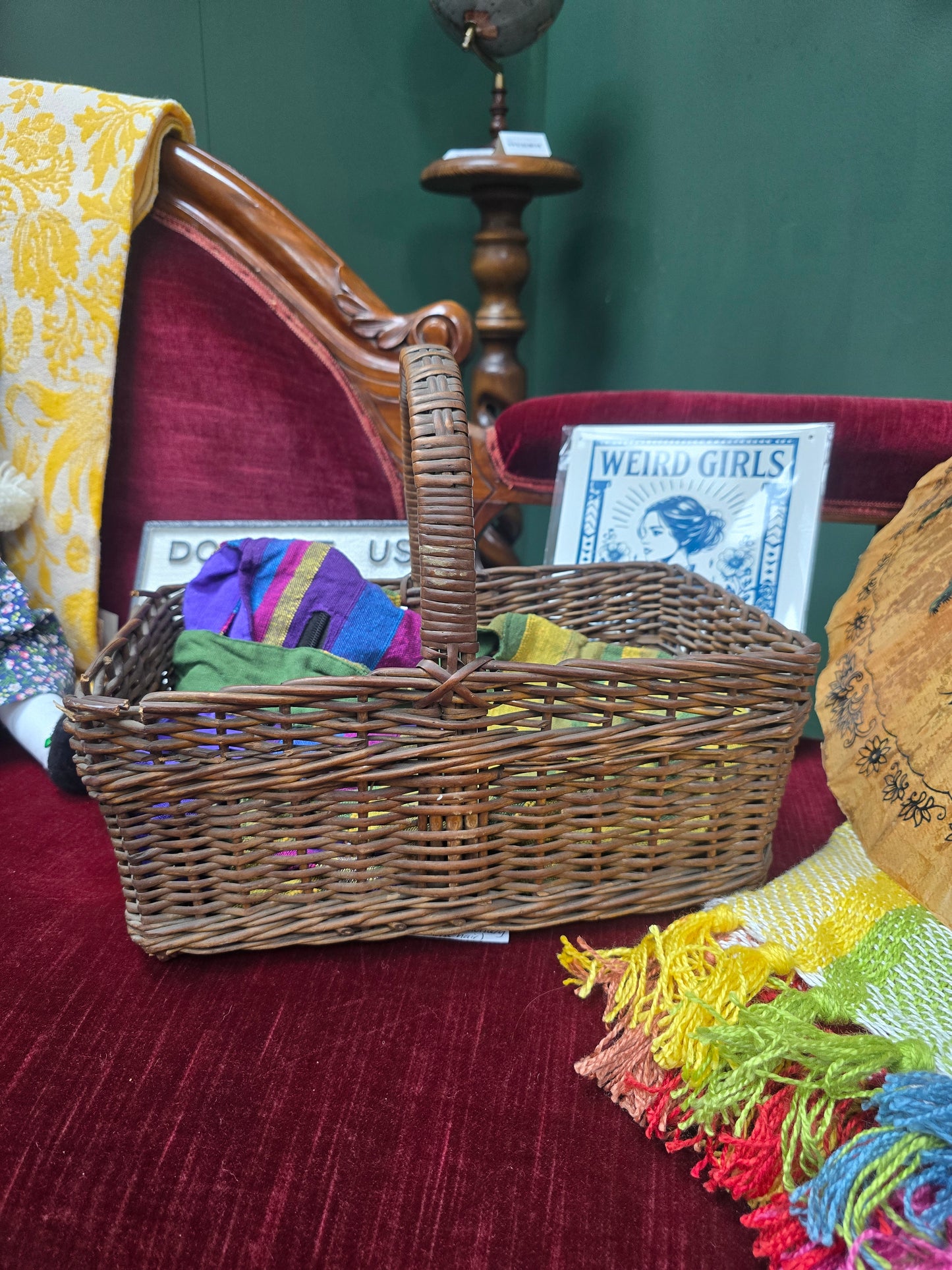 Hand-weaved Willow Sewing Basket