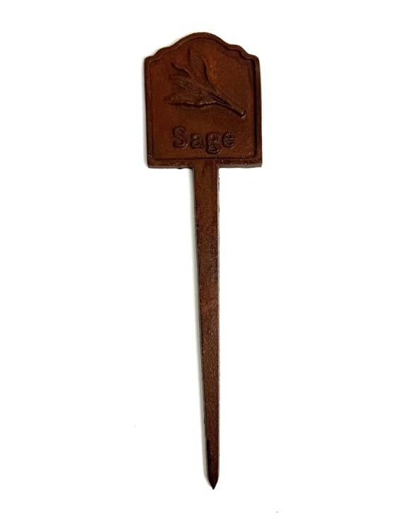 Rusted 'Sage' Cast Iron Herb Garden Planter Sign