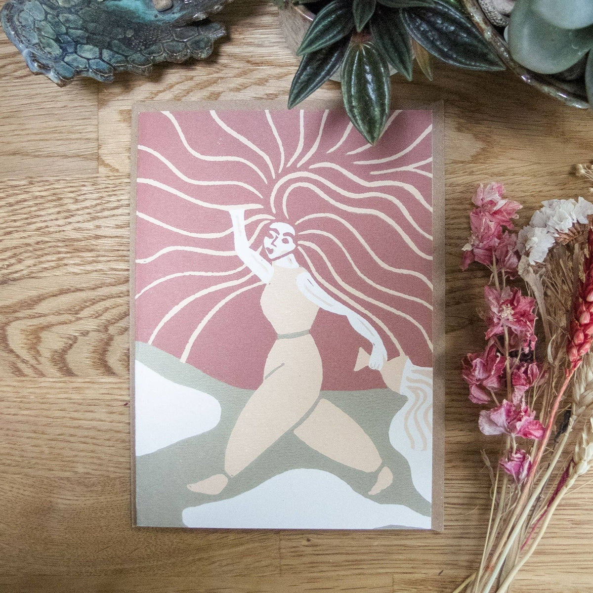 GODDESS BRIGID | Greeting card | Linocut design