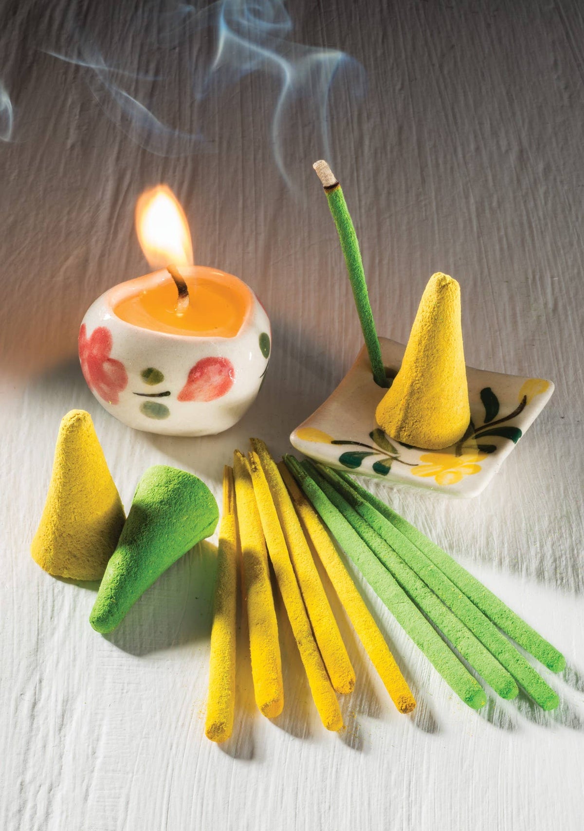 Mini Incense Gift Box Set, Ceramic Candle and Burner