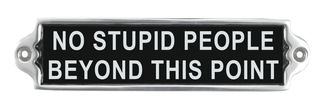 20Cm Aluminium No Stupid People Sign