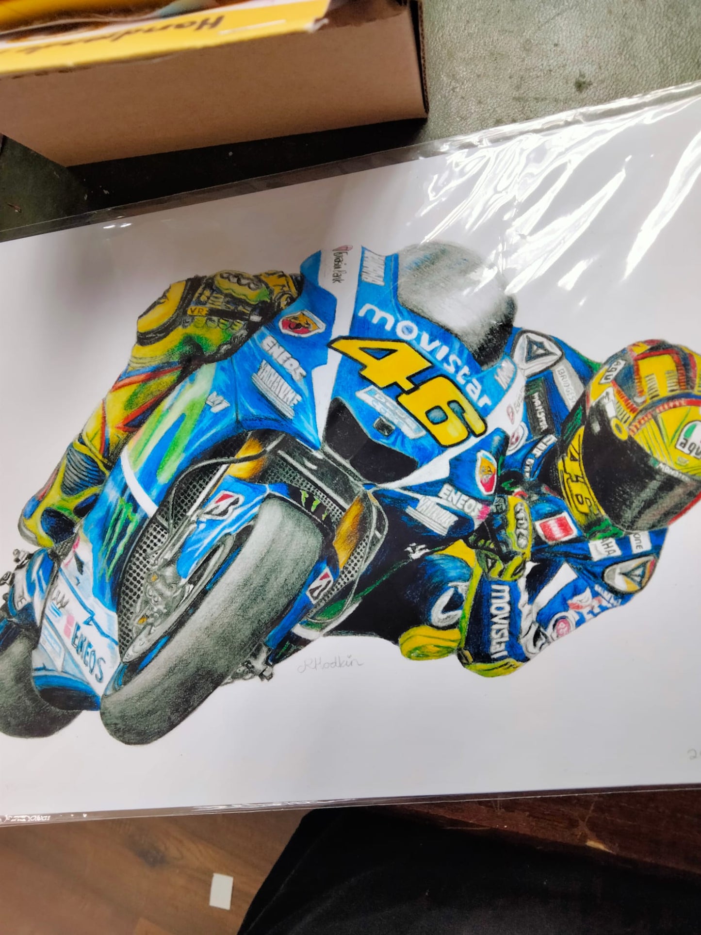 Valentino Rossi A4 Printed unframed By Becky Hodkin