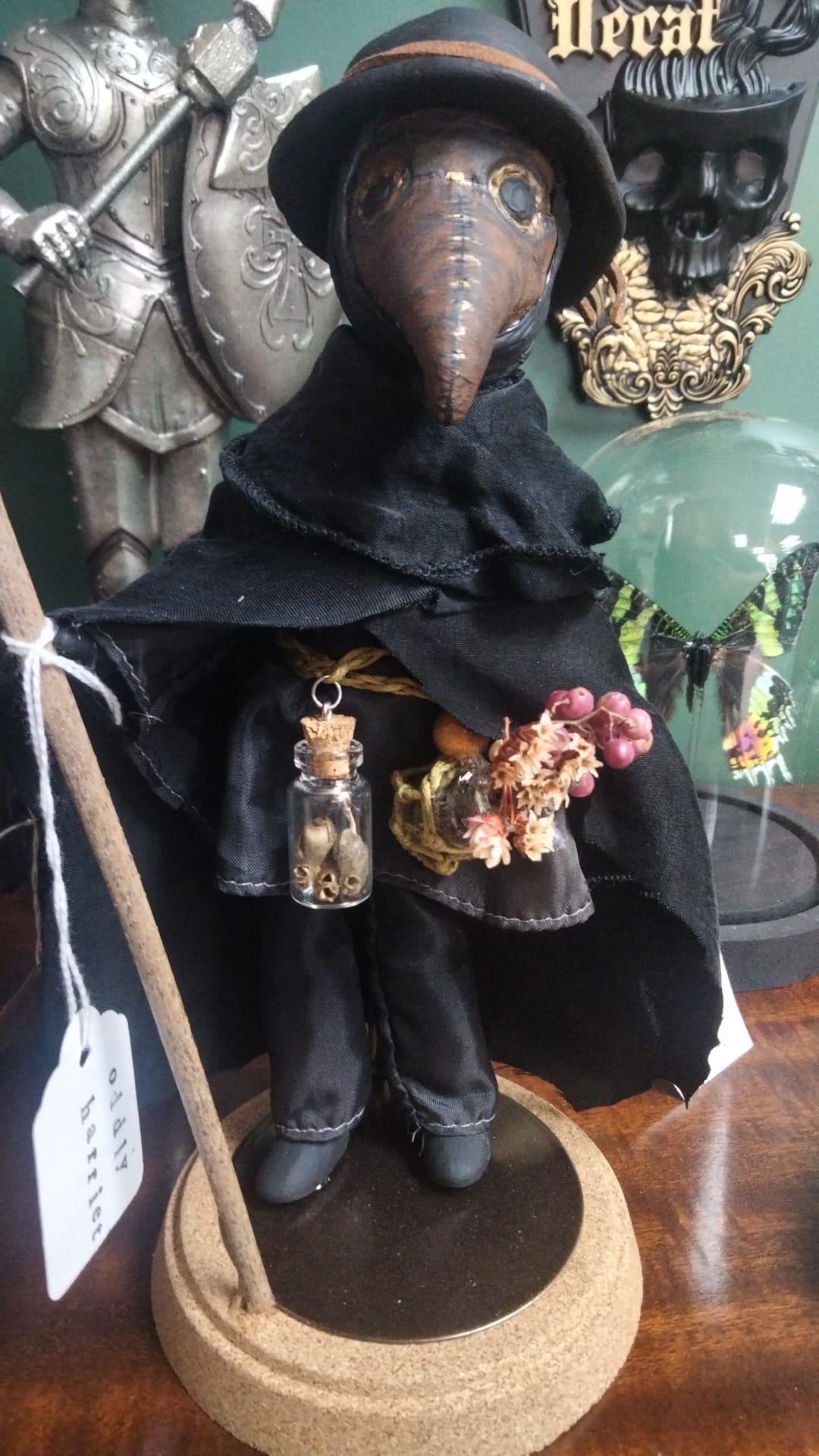 Handmade Plague Doctor doll by Oddly Harriet