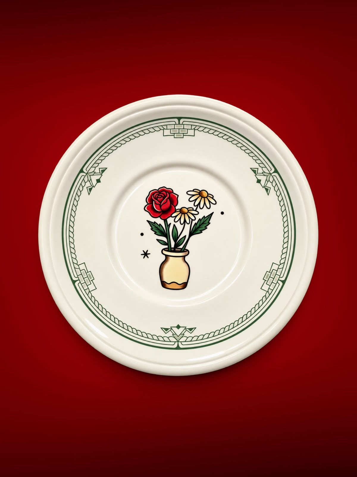 Flowers in Vase plate by Hollow House Emporioum