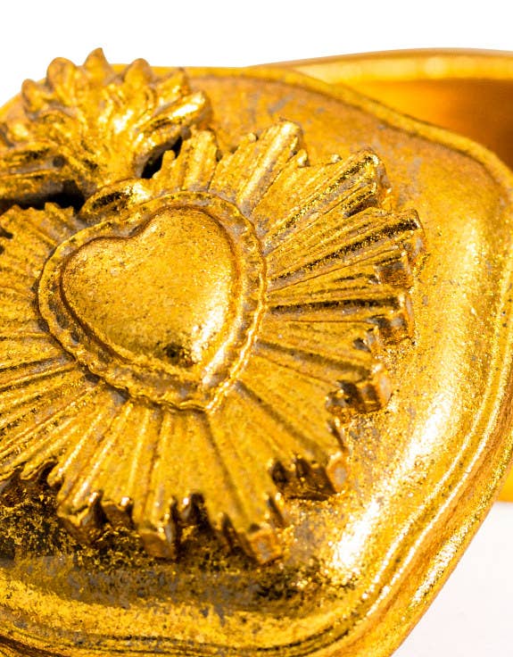 Small Gold "Sacred Heart" Trinket Box
