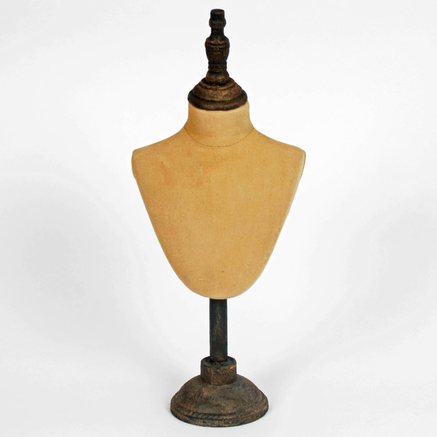 Rustic Canvas Jewellery Bust Stand – Metal Necklace Display