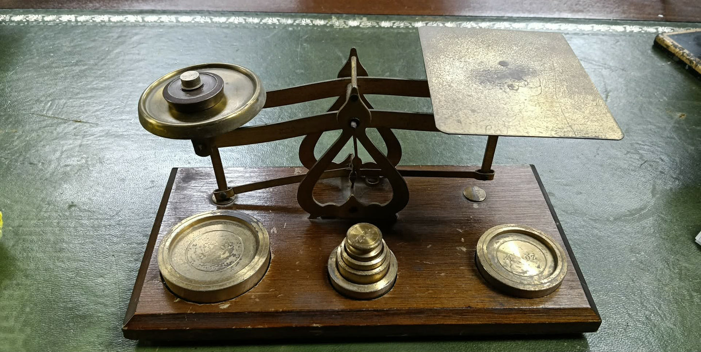 Vintage Brass Post Office Scales