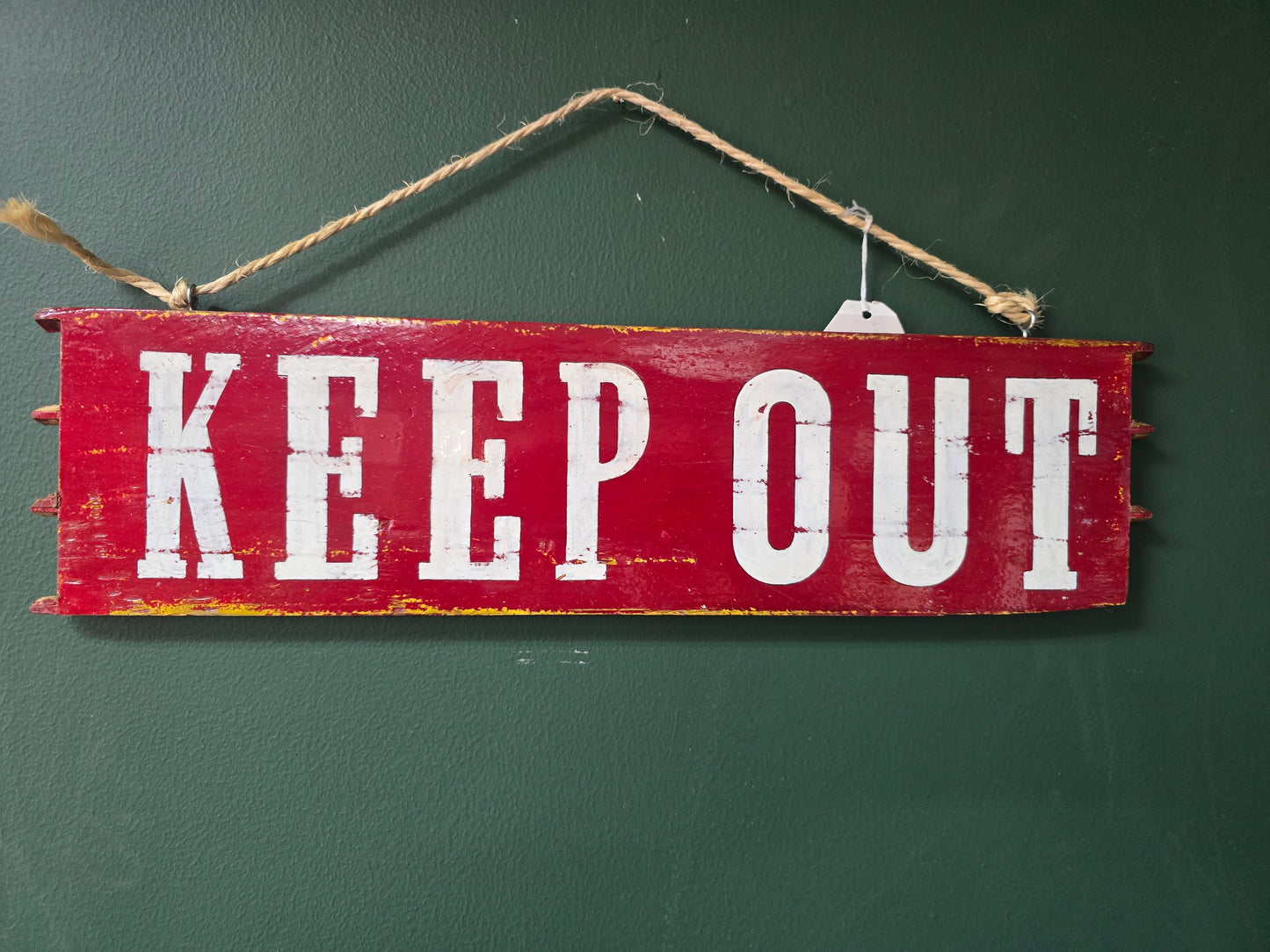 Red Keep out sign by Bongo Jesus
