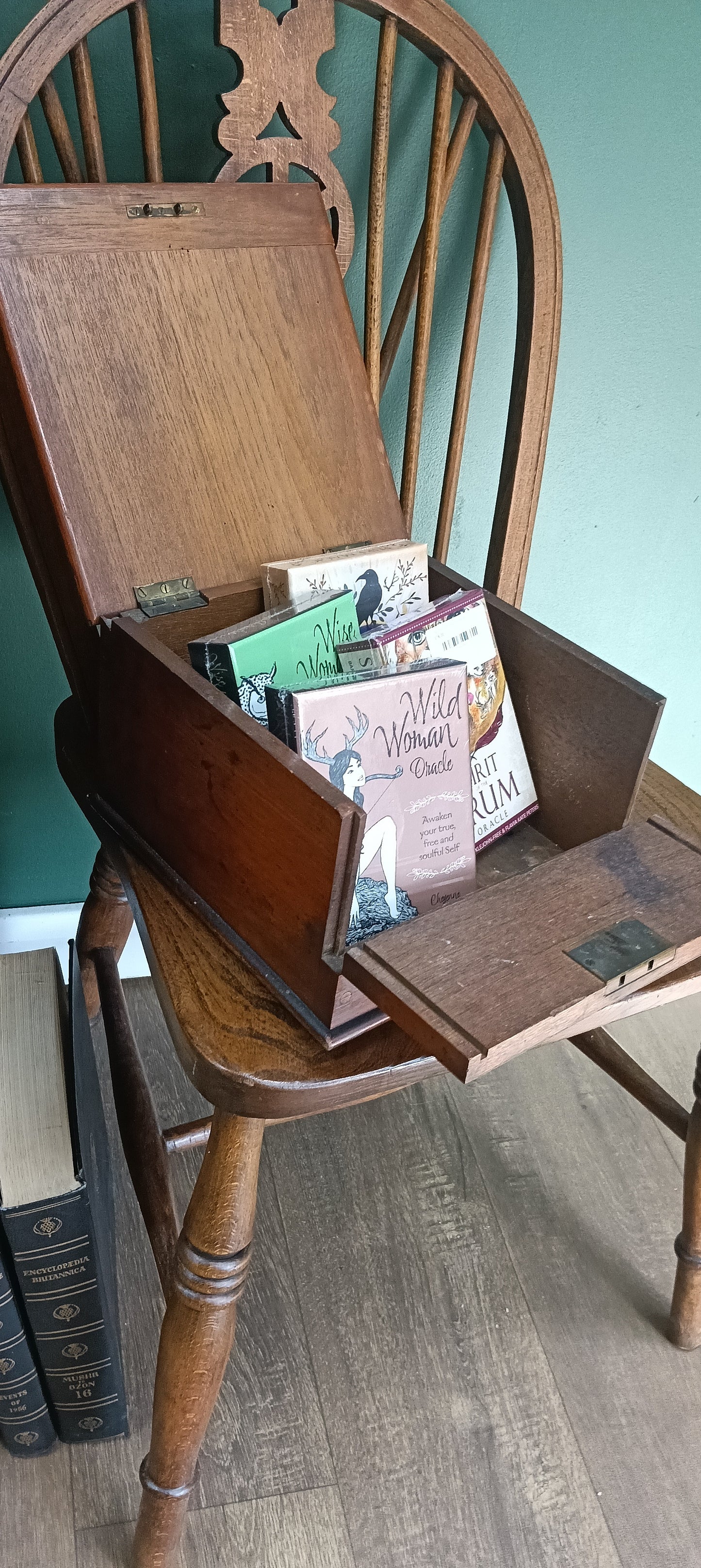 Vintage Oak church candle box