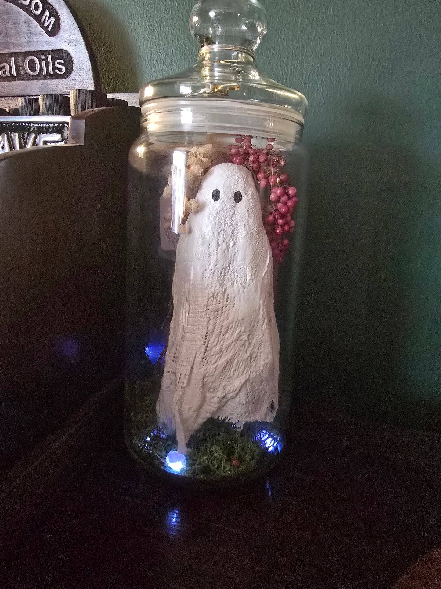 Large Ghost in Glass Jar by Oddly Harriet