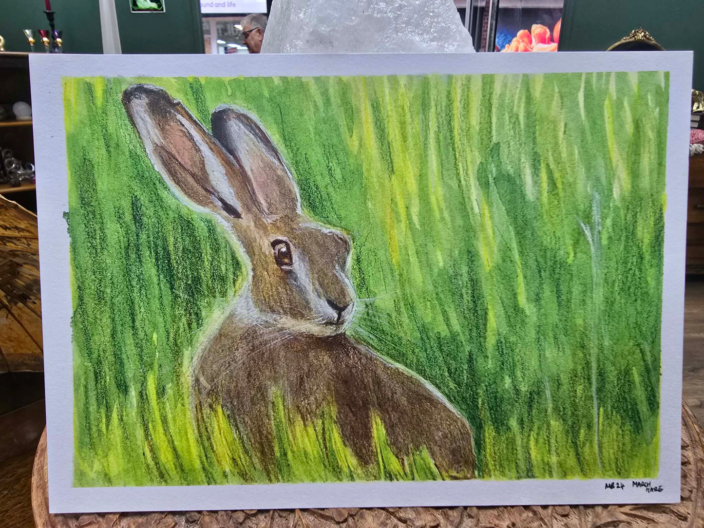 "Hare in Meadow" original by Millie Bennett