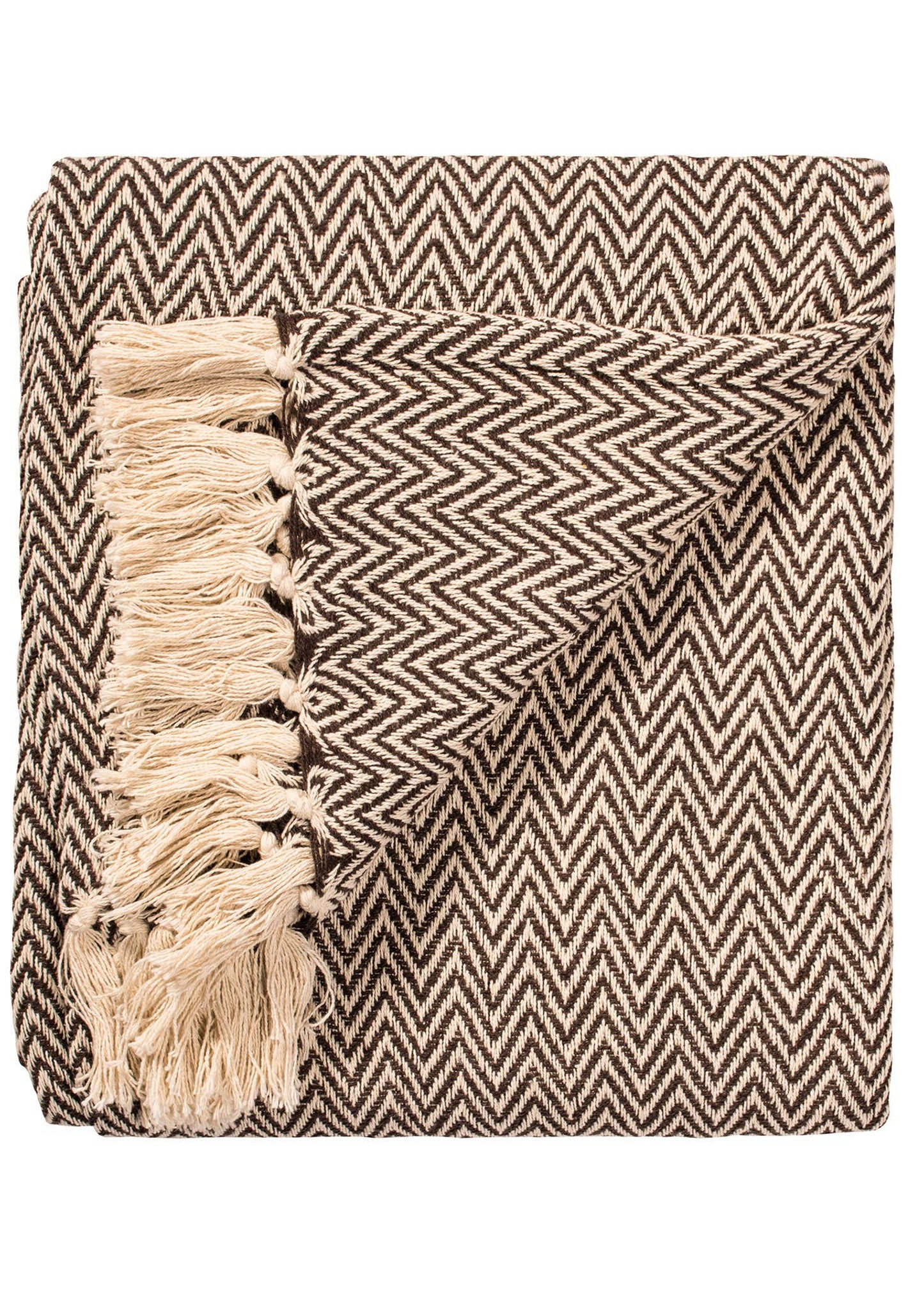 Chevron Soft Recycled Cotton Handloom Throw - Red