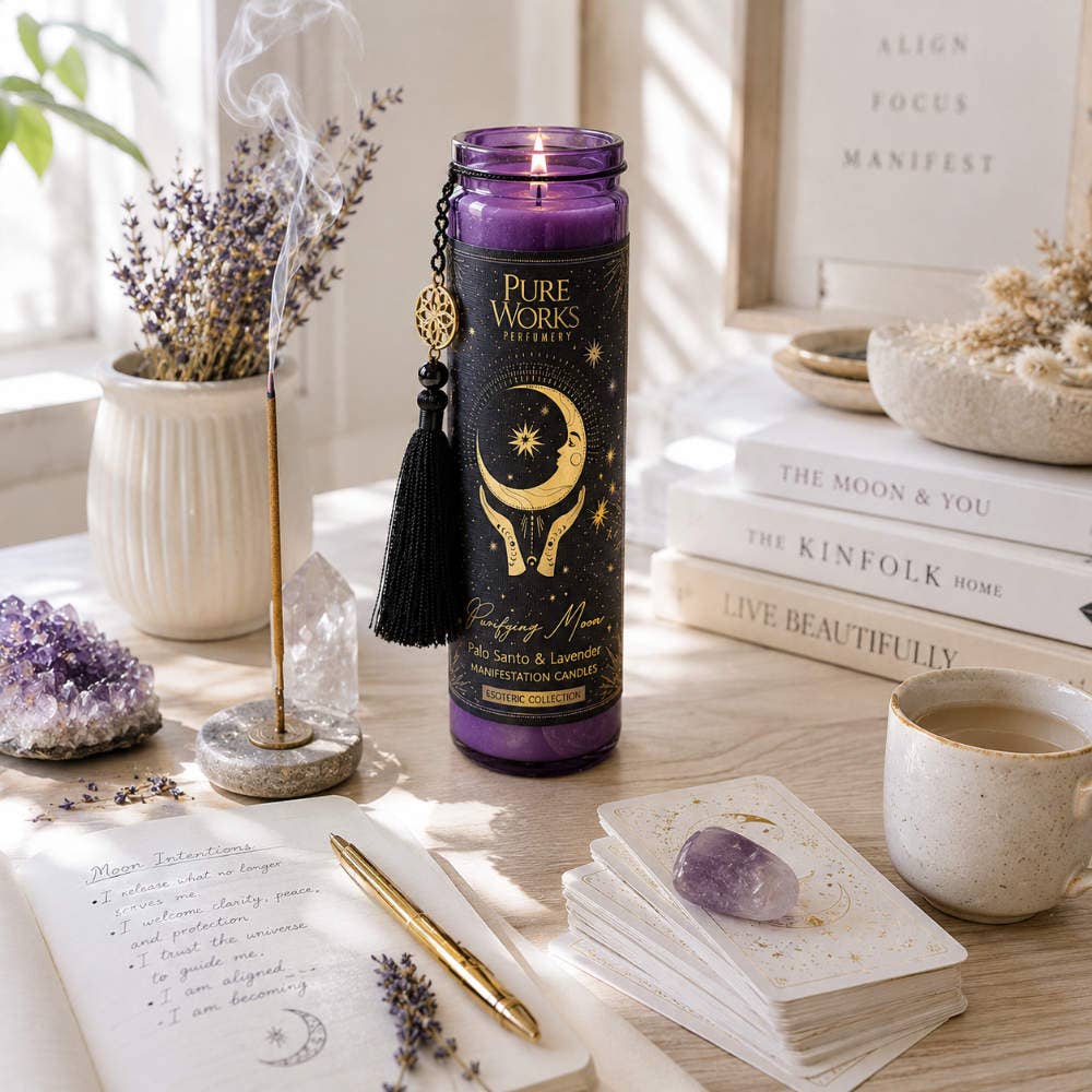 Candle Glass Jar Esoteric Purifying Moon Palo Santo/Lavender