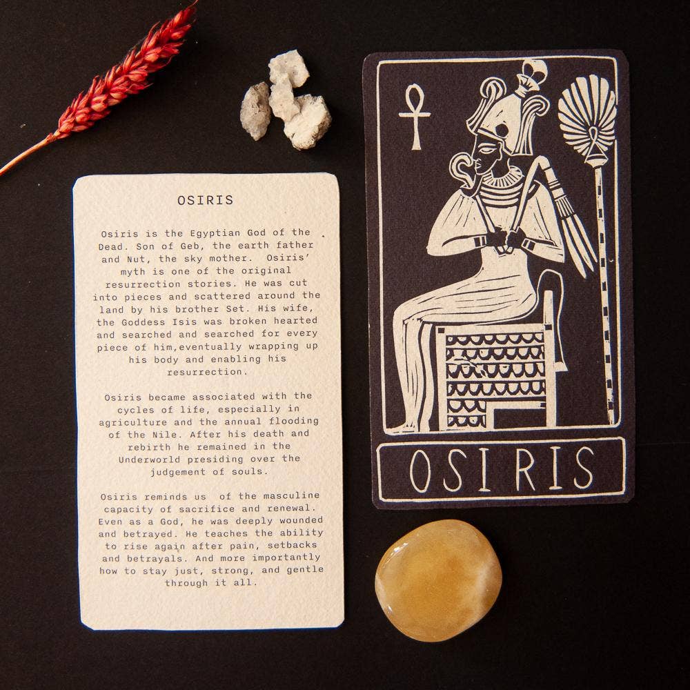 OSIRIS ORACLE ALTAR CARD | Linocut design