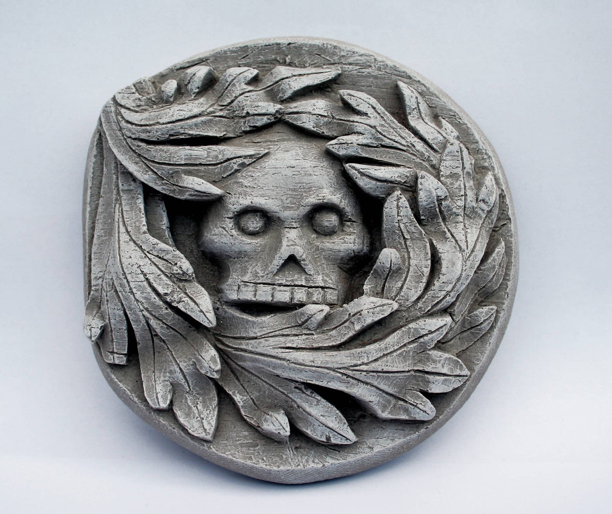 Green Man Skull - Reproduction Pagan Misericord Carving.