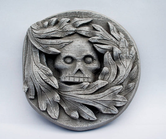 Green Man Skull - Reproduction Pagan Misericord Carving.