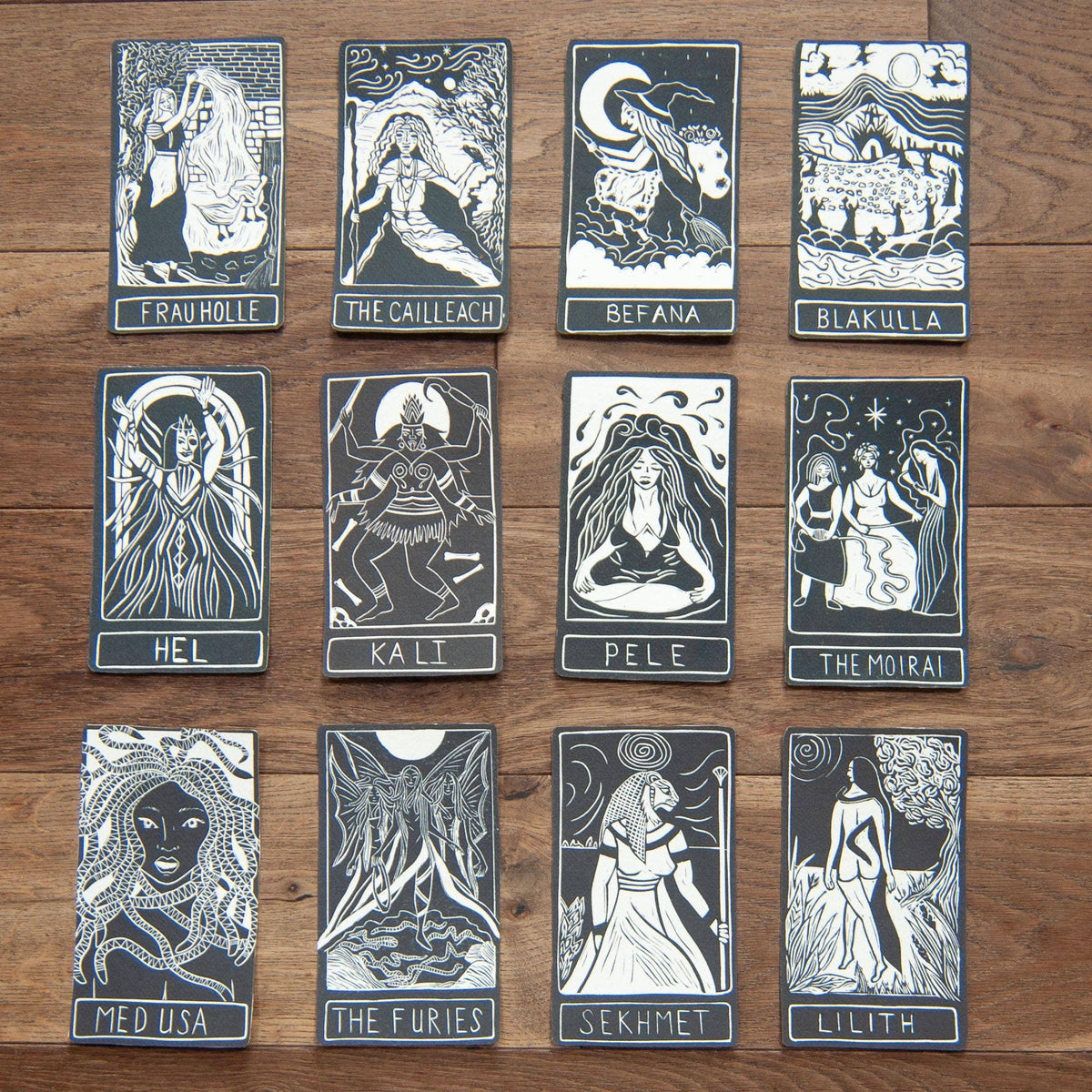 THE CAILLEACH ORACLE ALTAR CARD |  Linocut design