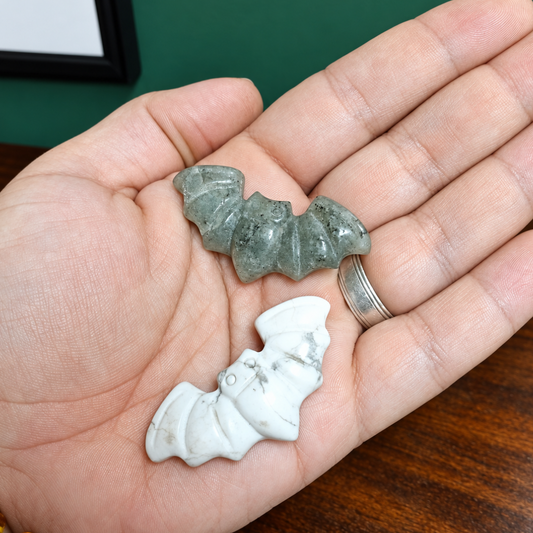 Small Carved Crystal Bats by Gaia Soul