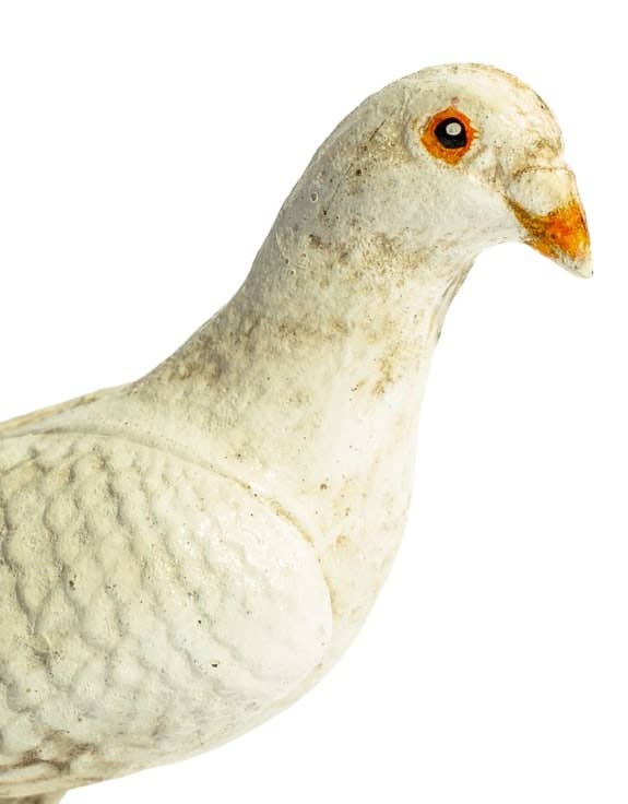Cast Iron Standing White Dove Figure