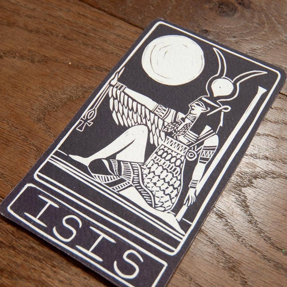 ISIS ORACLE ALTAR CARD | linocut design