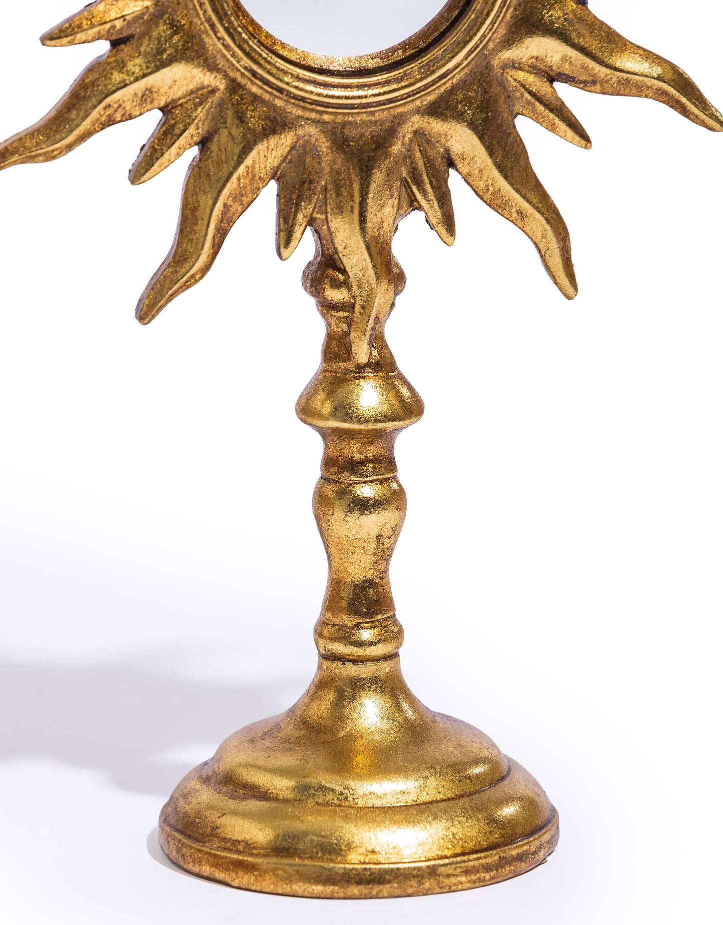 Gold Sunburst Mirror on Stand