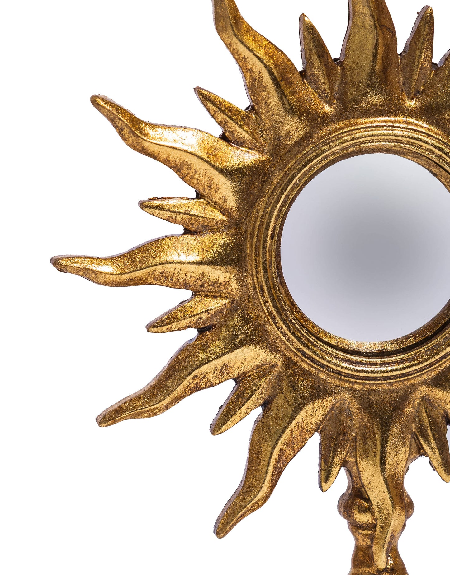 Gold Sunburst Mirror on Stand