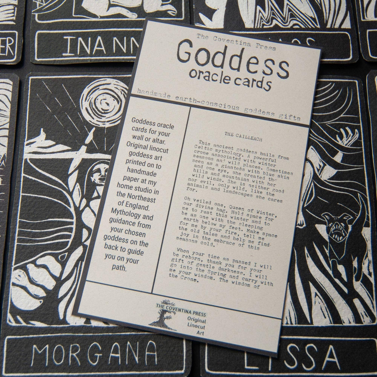 THE CAILLEACH ORACLE ALTAR CARD |  Linocut design