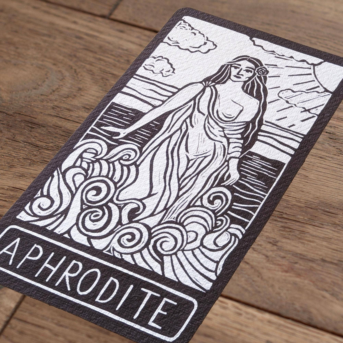 APHRODITE ALTAR CARD| linocut design