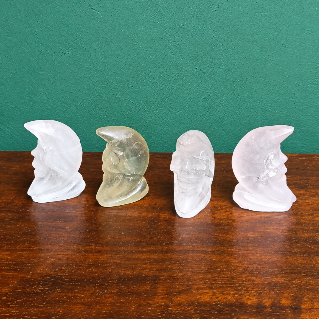 Small Carved moon crystals by Gaia Soul