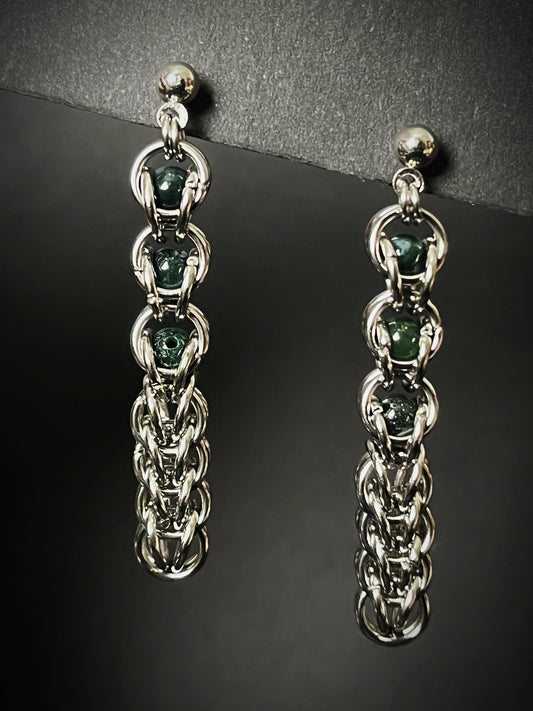 Lyra Earrings - Indian Agate - By Wilou Designs