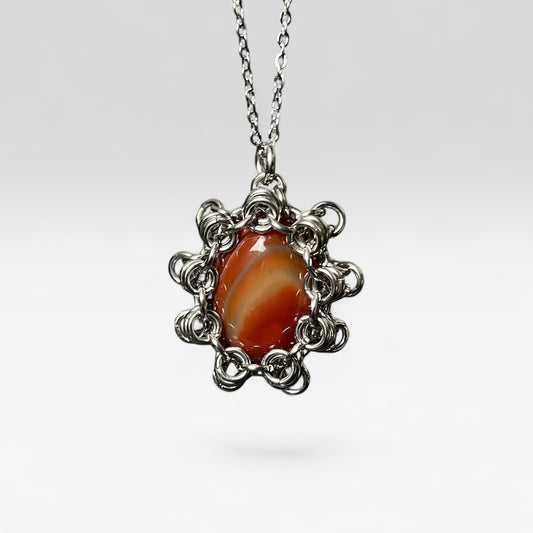 Nova Necklace - Red Agate III by Wilou Designs