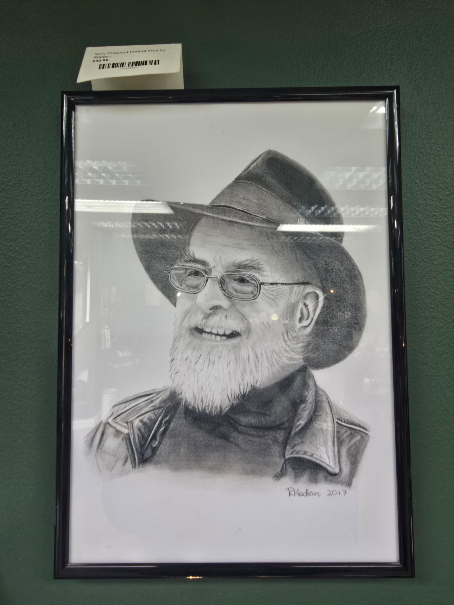 Terry Pratchett Portrait  by Rebecca Hodkin