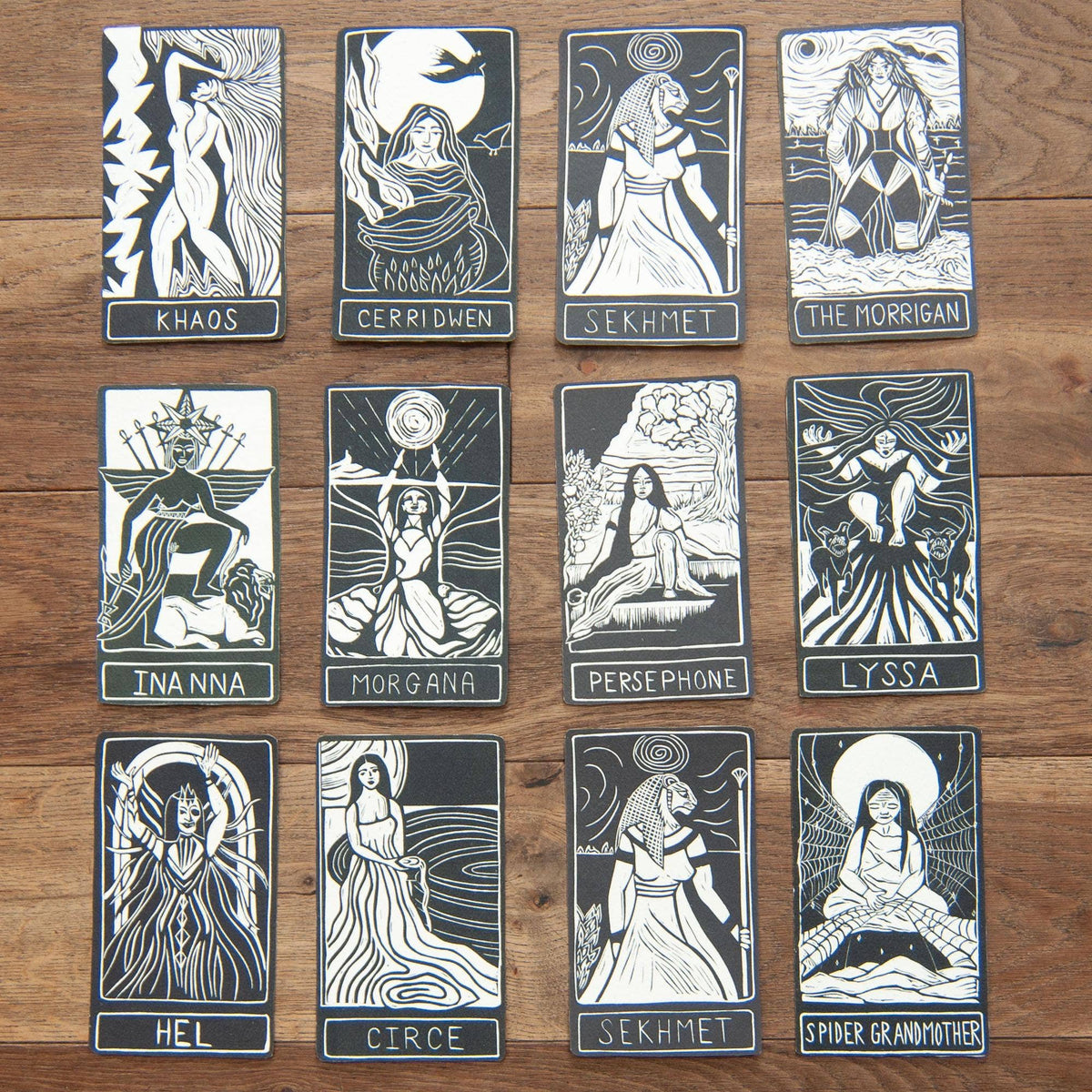 THE VOLVA | ORACLE ALTAR CARD | Linocut design