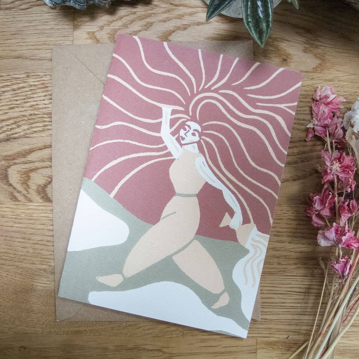 GODDESS BRIGID | Greeting card | Linocut design