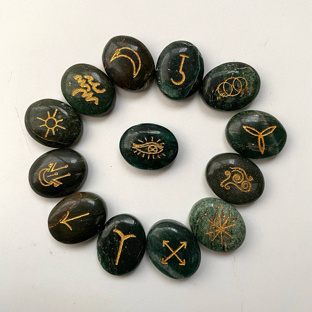 Witches Rune Set, Symbol Stones, With Pouch