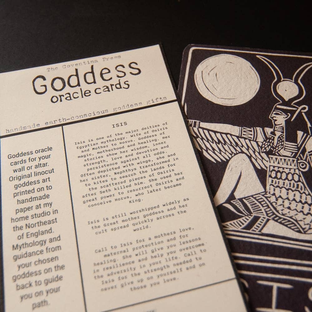 ISIS ORACLE ALTAR CARD | linocut design