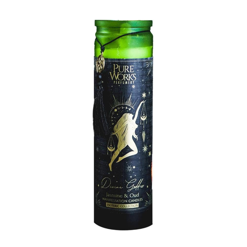 Candle in Glass Jar Esoteric Divine Goddess Jasmine and Oud