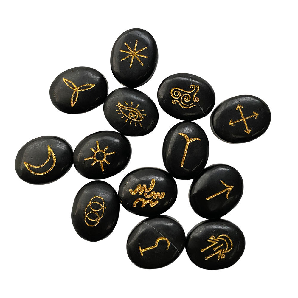 Witches Rune Set, Symbol Stones, With Pouch