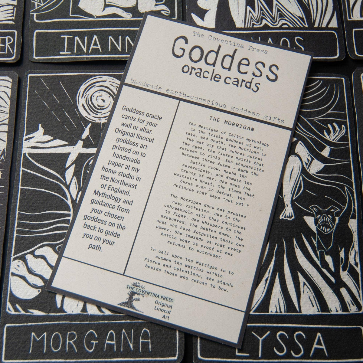 MORRIGAN  ORACLE ALTAR CARD | Linocut design