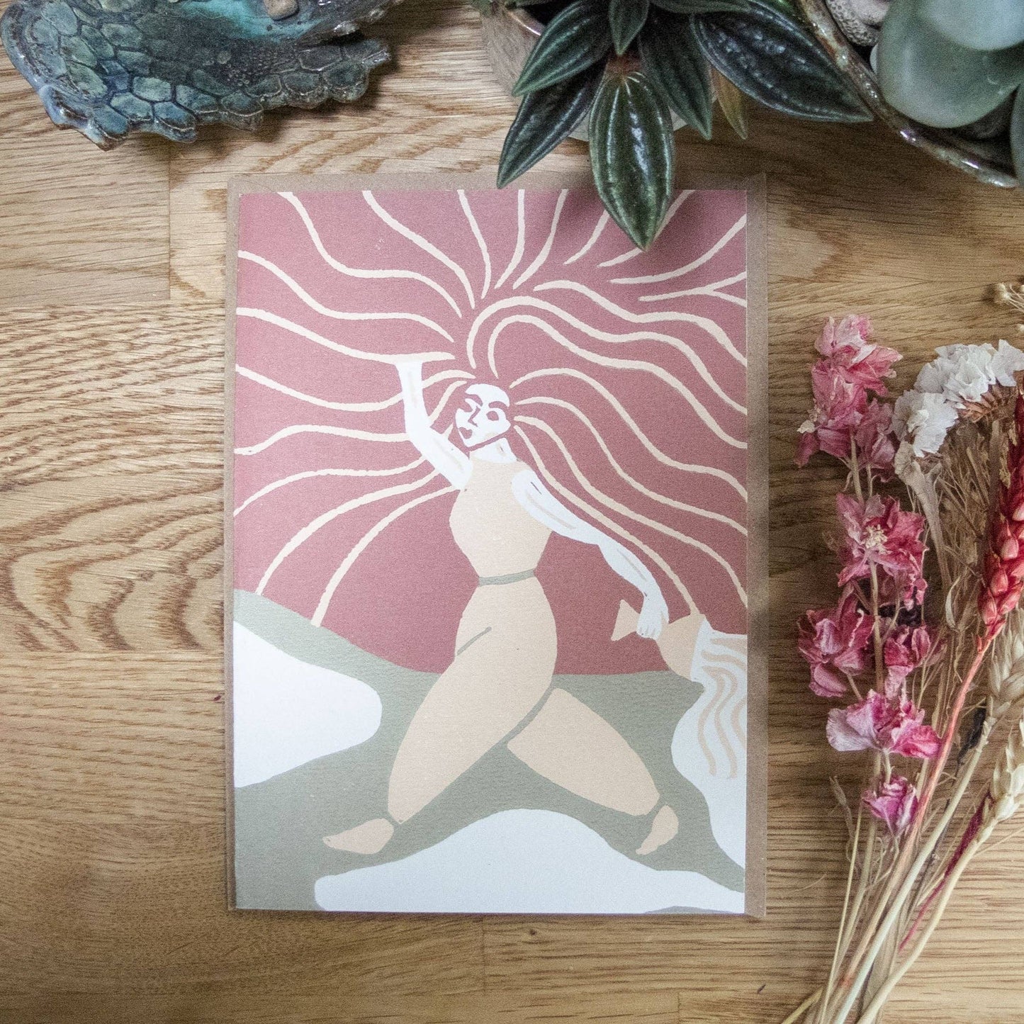 GODDESS BRIGID | Greeting card | Linocut design