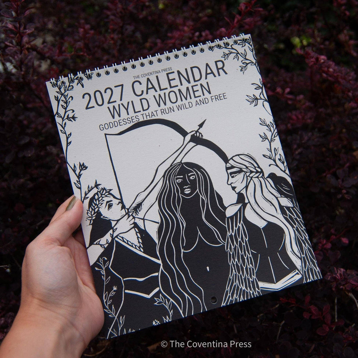 WYLD WOMEN Calendar 2027 | Original linocut art with goddess guidance and cut out oracle cards.