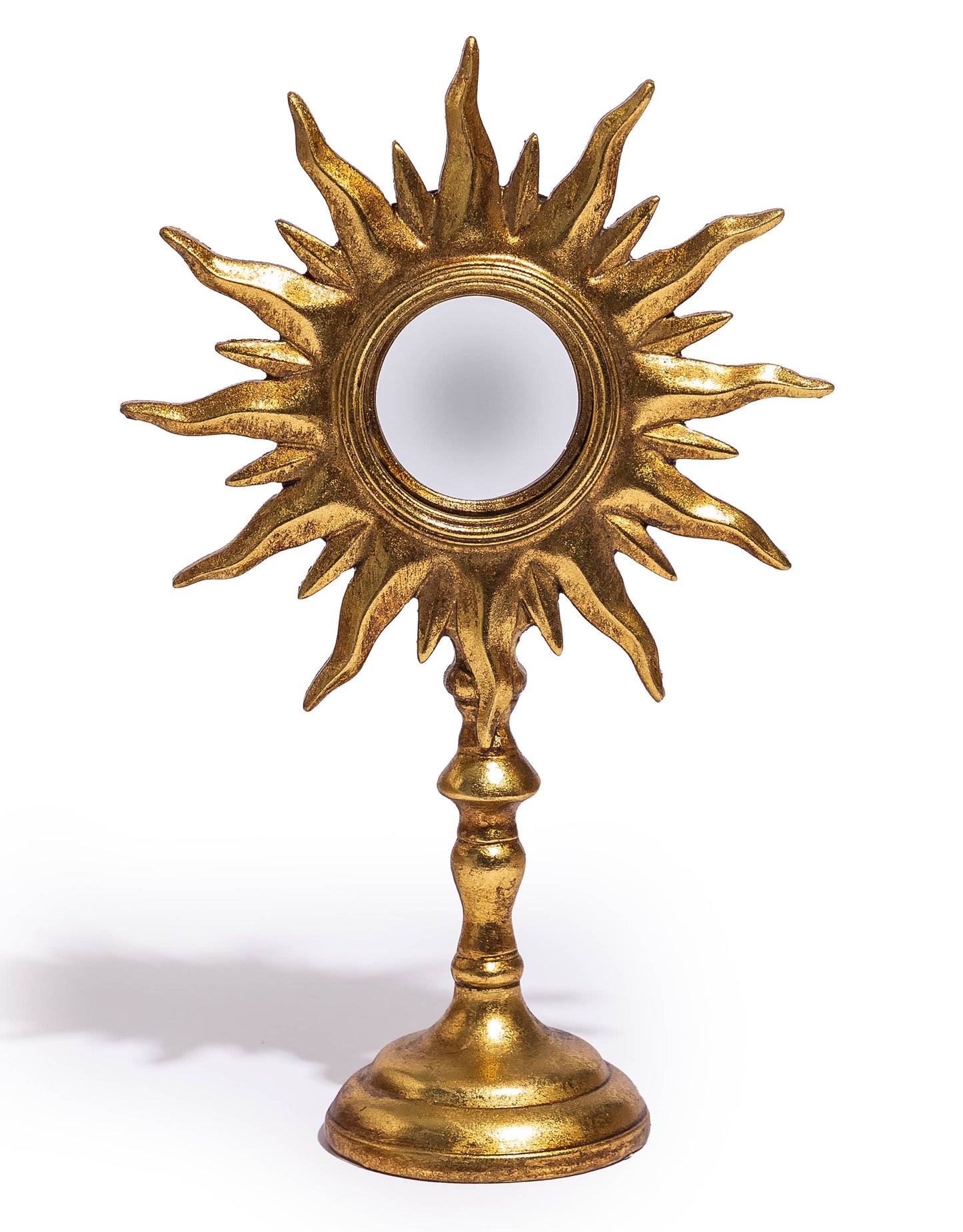Gold Sunburst Mirror on Stand
