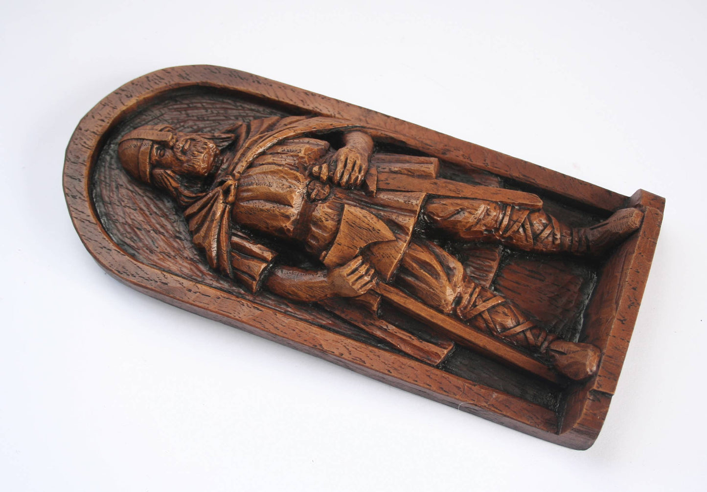 Viking Warrior Plaque. Reproduction Carving.