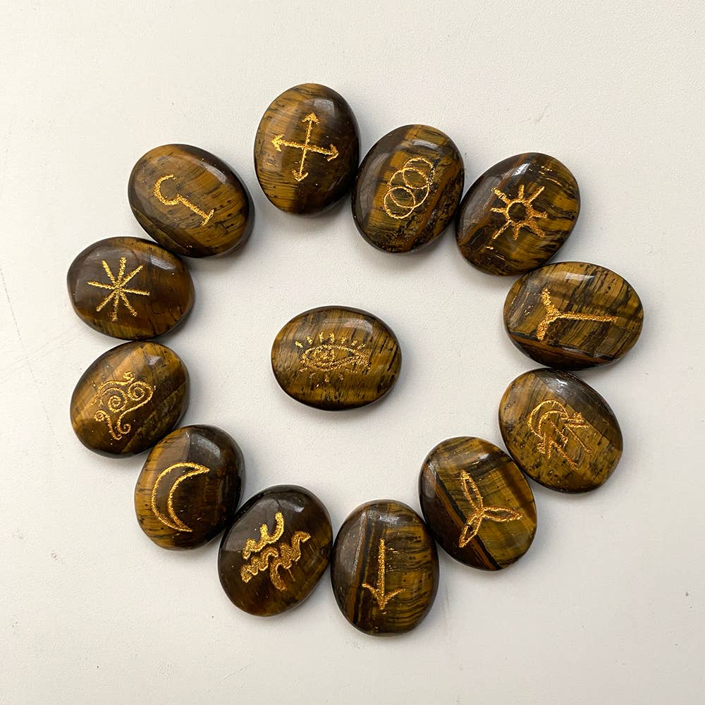 Witches Rune Set, Symbol Stones, With Pouch