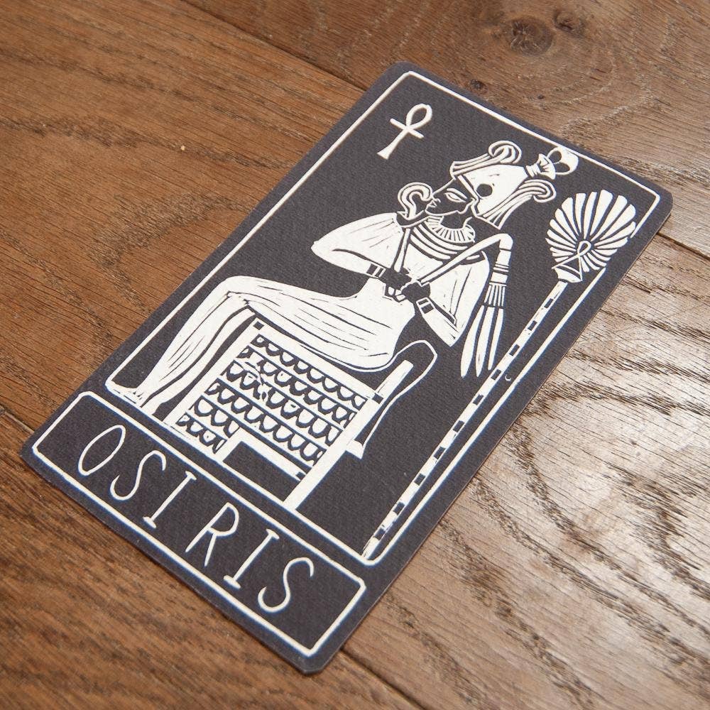 OSIRIS ORACLE ALTAR CARD | Linocut design